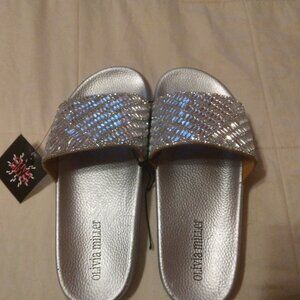 Silver sandals,  Size 8